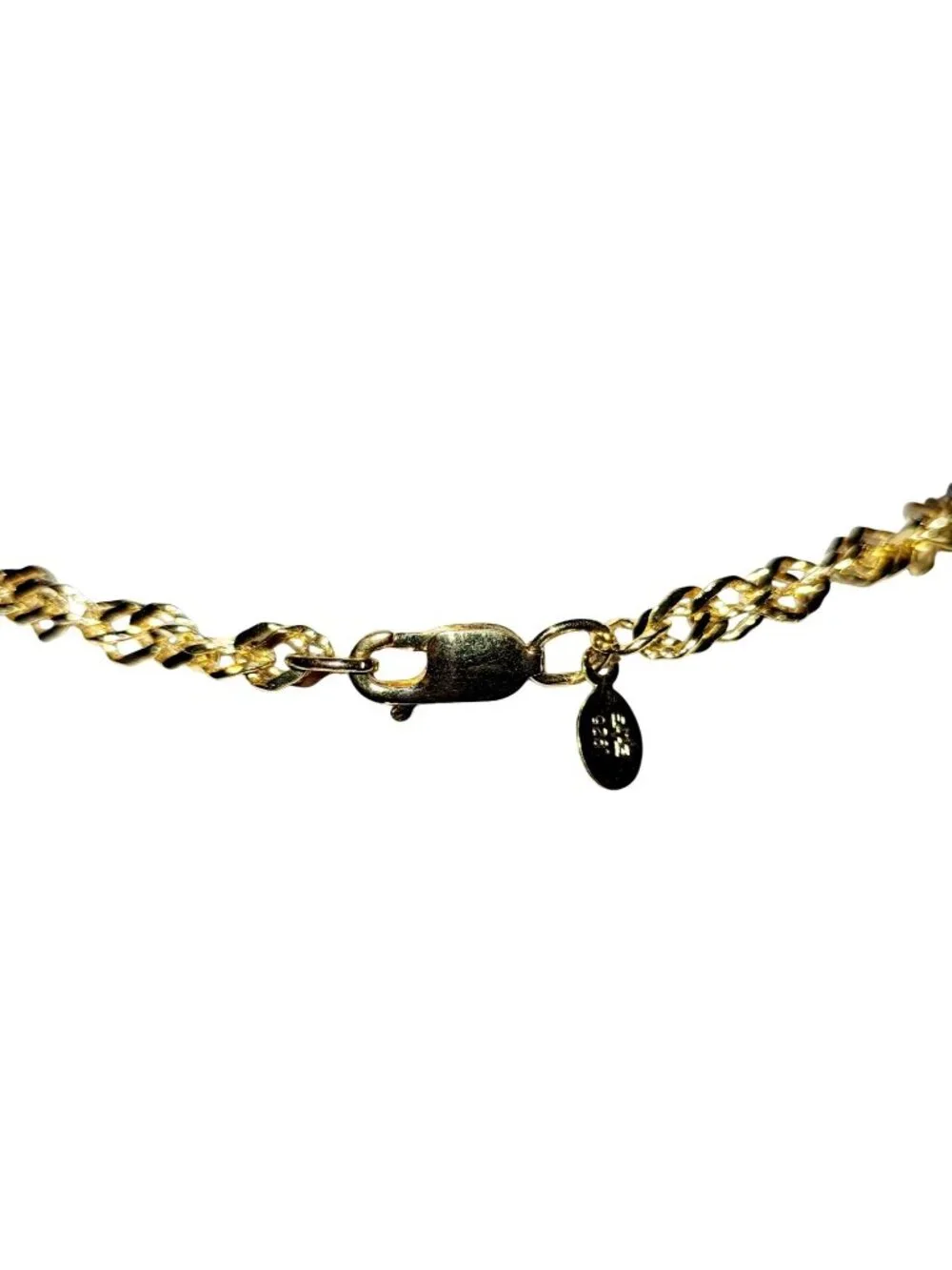 Vintage 14k Gold Over Sterling Silver Twist Link Chain Marked 925 14.5 Inches
